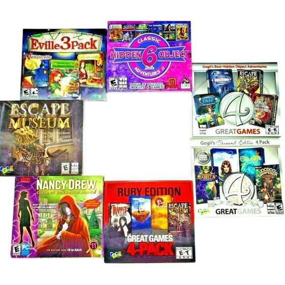 Lot 23 Encore Mysteries Hidden Object Mystery Adventure PC Games CD-ROM Computer